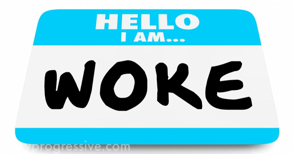 Hello i am…nametag with woke on it. Don't look up