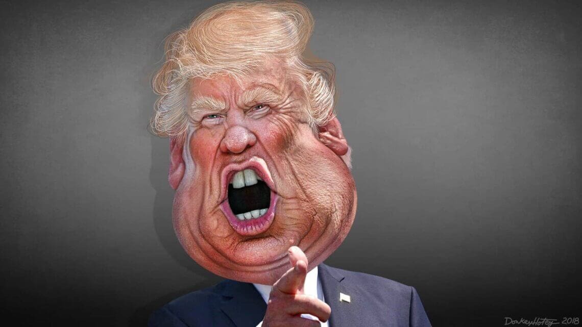 img 8226 Caricature of authoritarian donald trump yelling angrily
