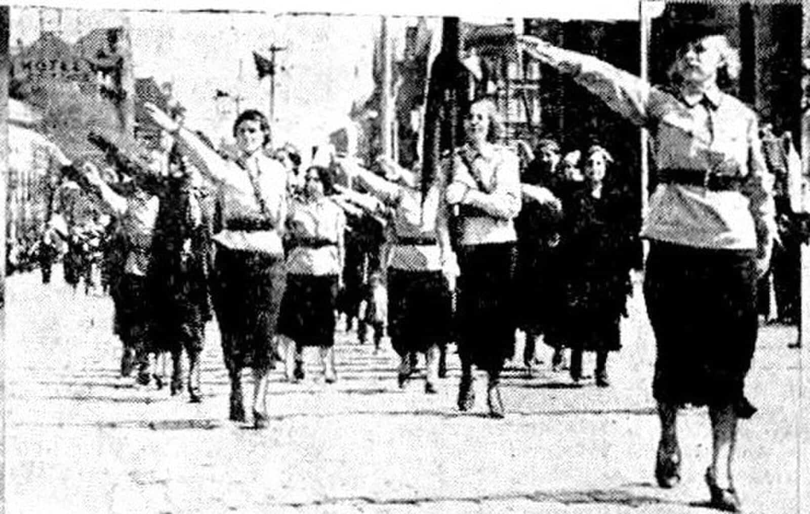 img 8239 Fascism in history: female members of polish stronnictwo narodowe during the 3rd may day celebration in poznań, year 1937