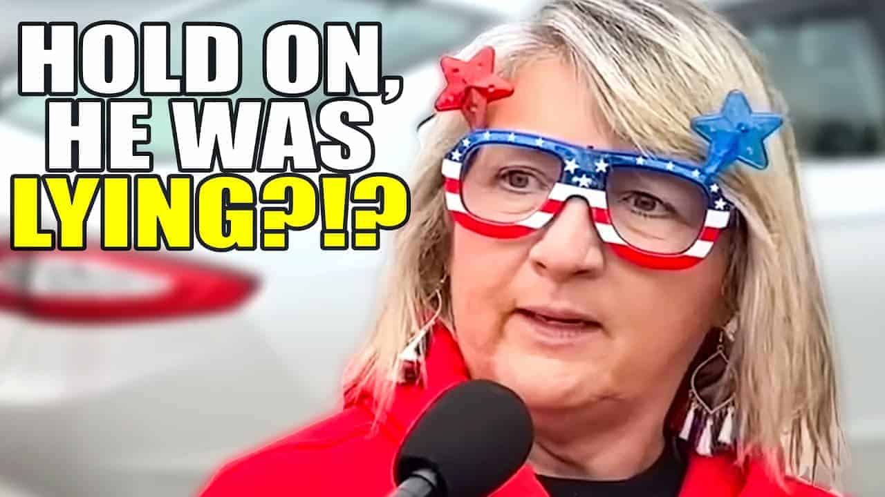 Blonde woman wearing american flag glasses