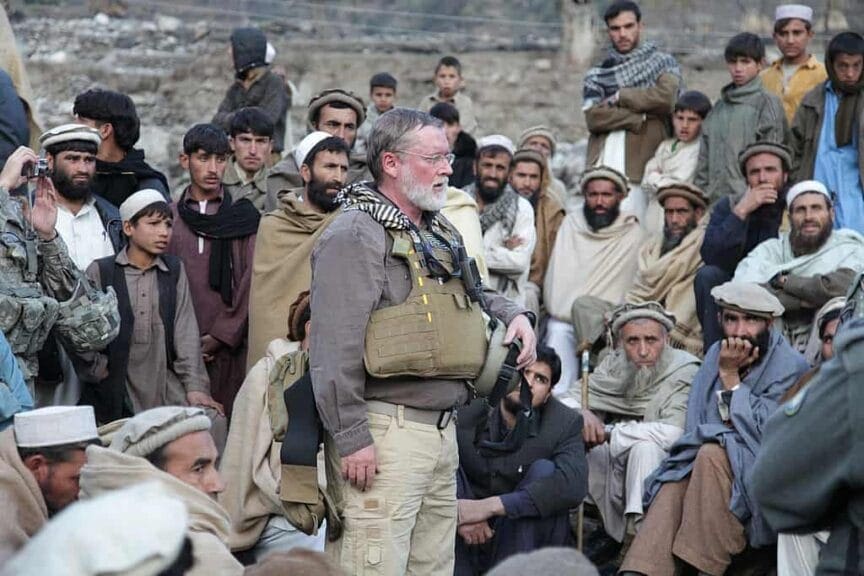 usaid worker Federal aid worker speaking to aghan citizens