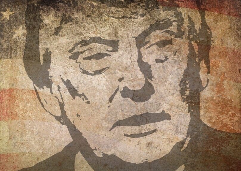 fascist trump mh Graphic showing donald trump is a fascist with the appearance of photos of past dictators.