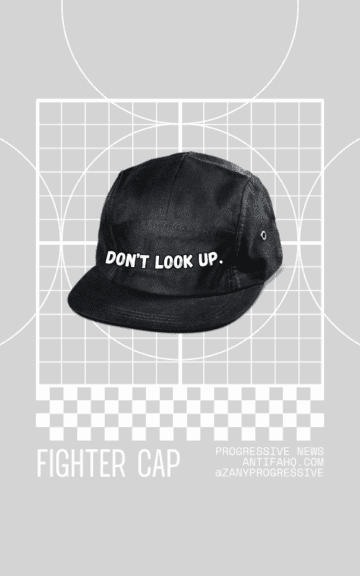 Don’t look up hat. Fake sales ad for a baseball cap