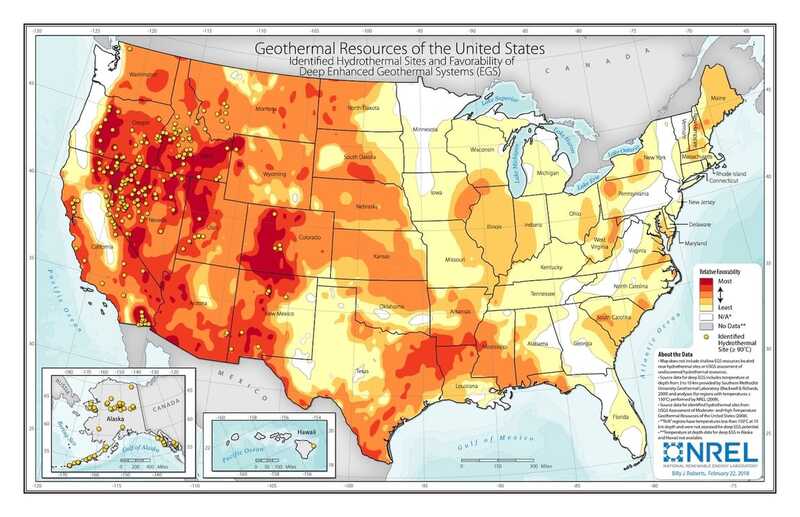 geothermal resources map Map of geothermal resources in the us