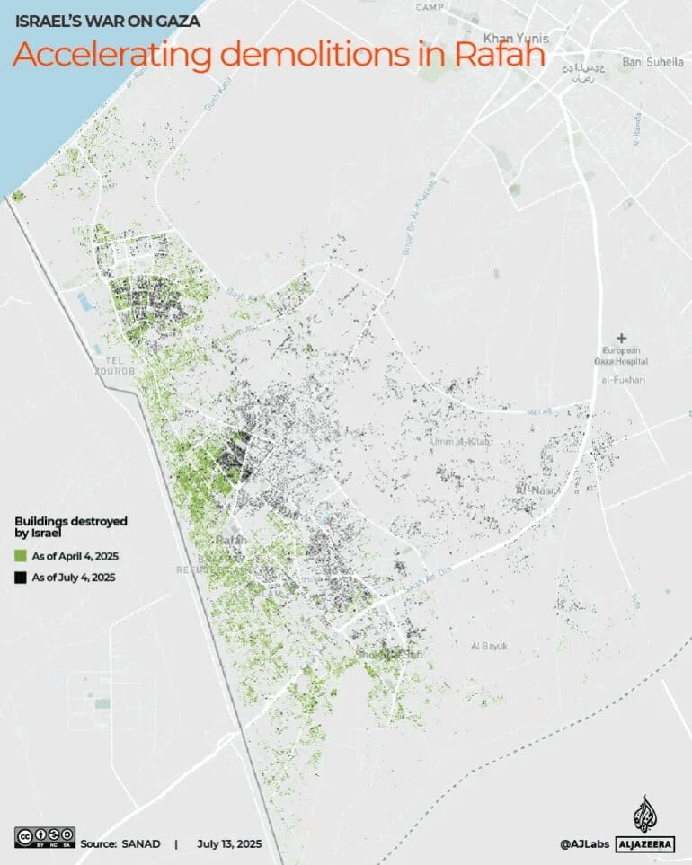 img 1209 Map showing the size of rafah compared to the entire gaza strip.