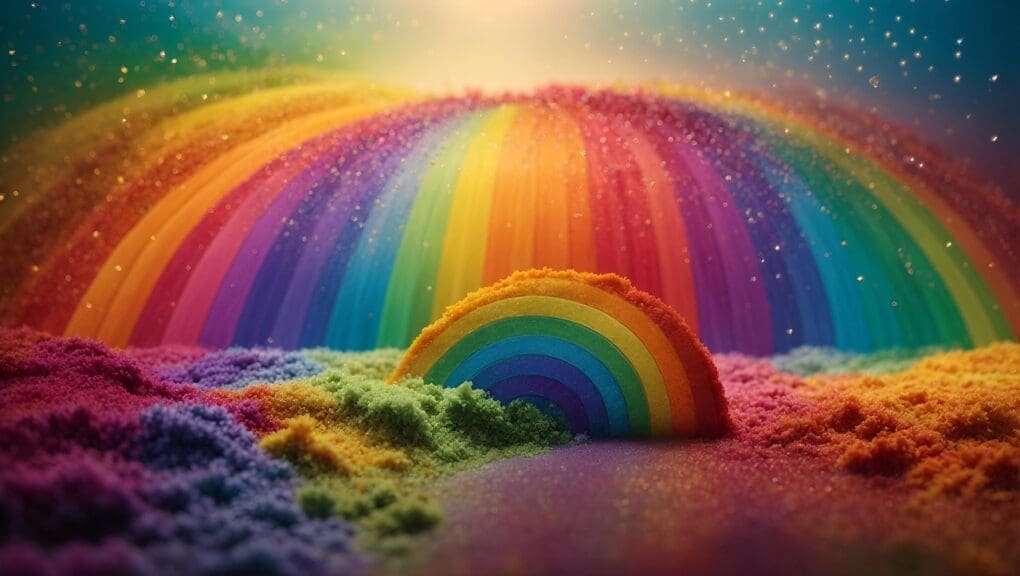 rainbow flow gerd Lgbtq+ community myths. A rainbow dreamscape