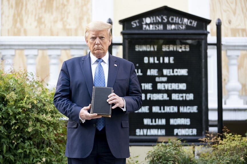 trump bible President trump posing with the upside-down bible