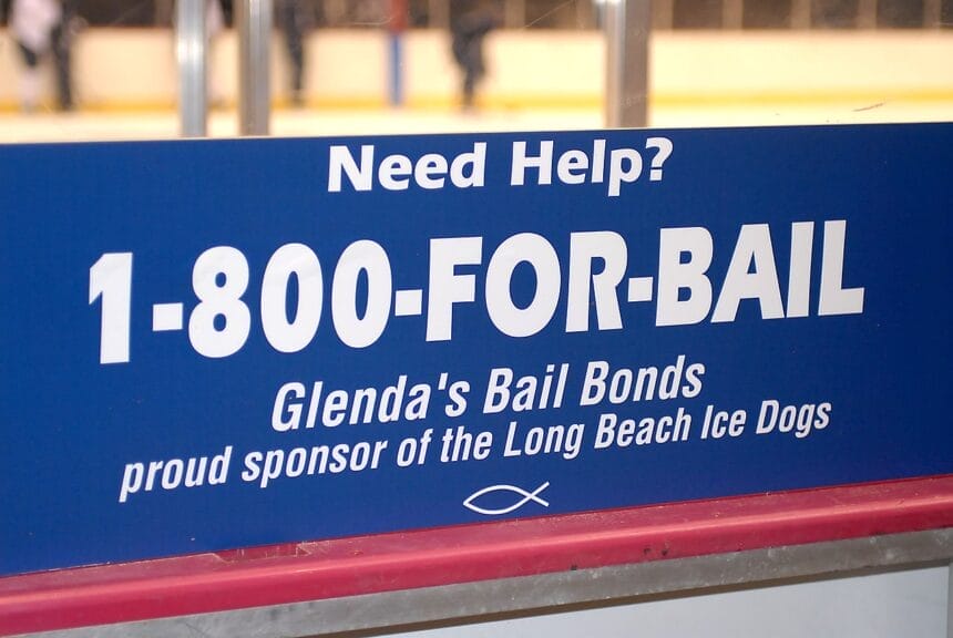 Bench advertisement for glenda’s bail bonds