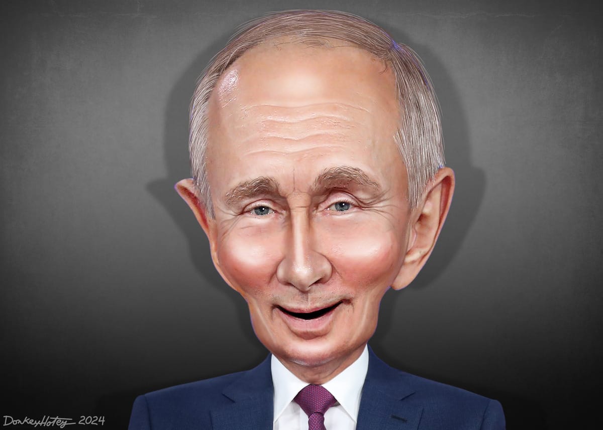 Communist marxist socialist caricature of putin