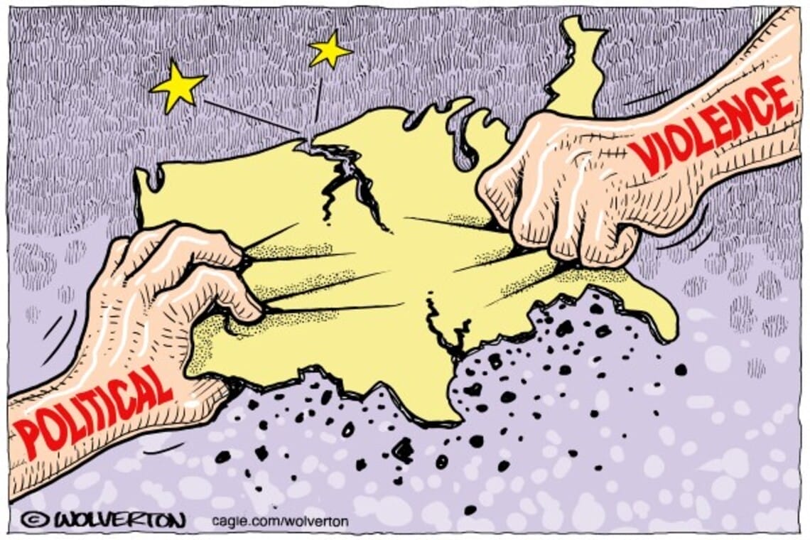 political violence Political violence cartoon